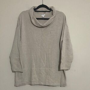 Purejill Cozy Cream Cowl Neck Sweater women  1X  wool blend casual office cozy